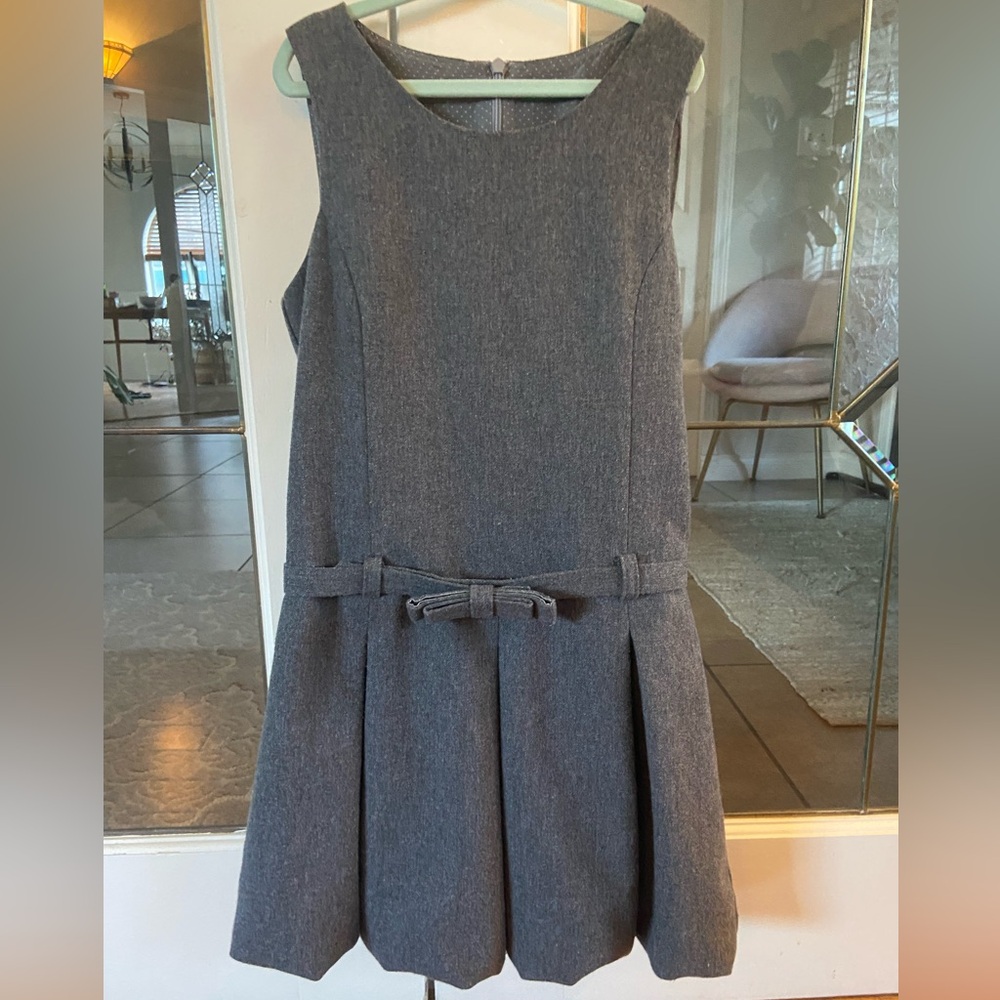 United Colors Of Benetton Girls Gray Pleated Bubble Dress
